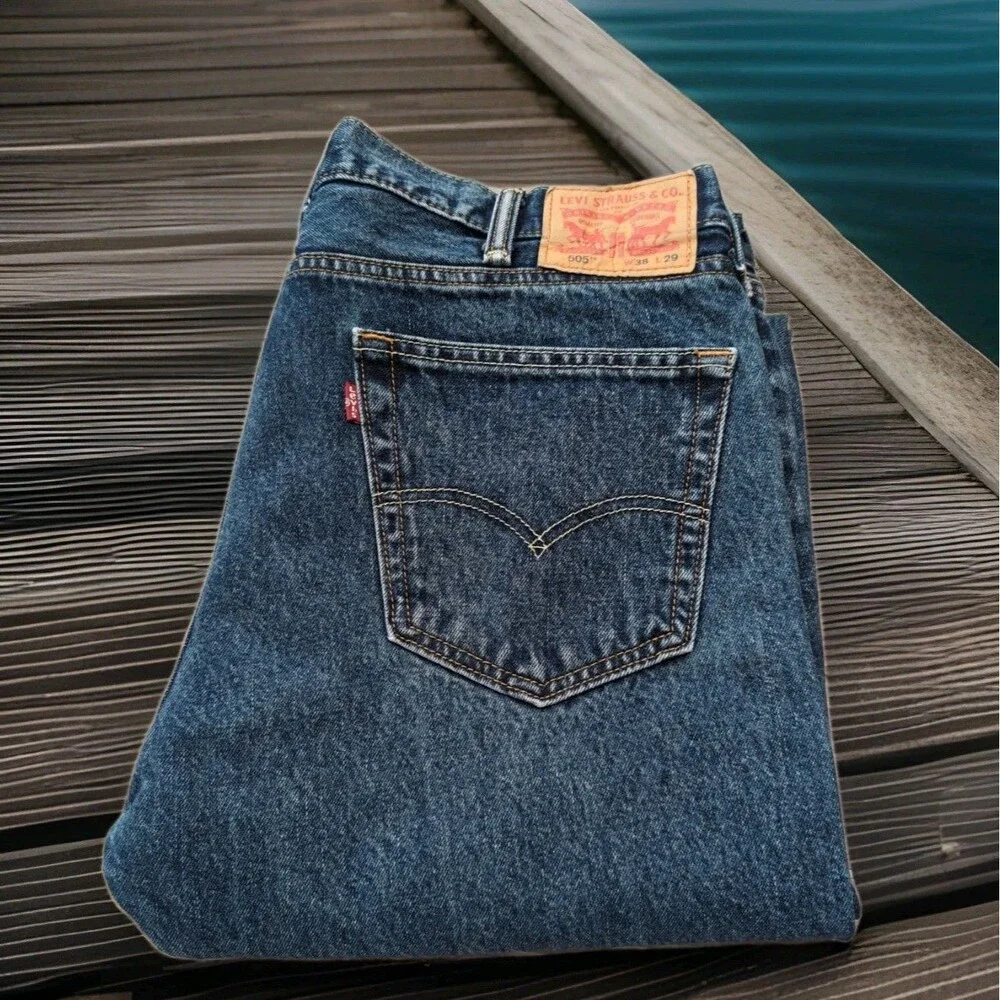 LEVI'S 505 MENS JEANS SZ 38x29(36x29Actual)Blue Straight Regular MEDIUM Wash EUC